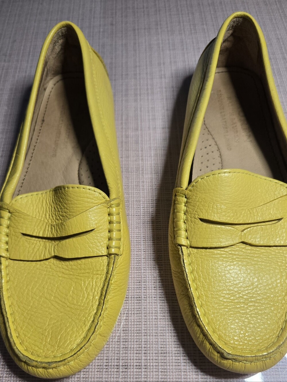 Lauren Ralph Lauren Yellow Leather Penny Loafers